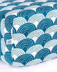 Organic fitted crib sheets with waves blue