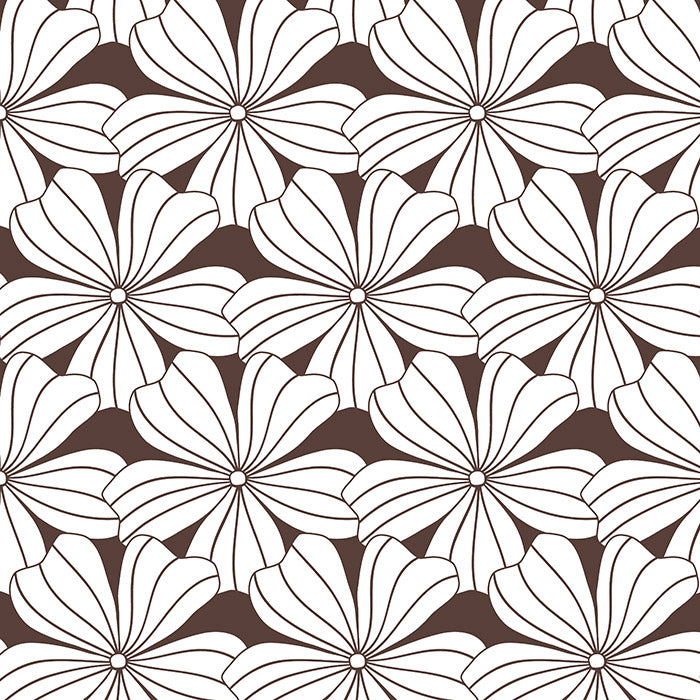 FLOWERS | Dark chocolate | 70x160cm / 27.5x63&quot; | Fitted sheet