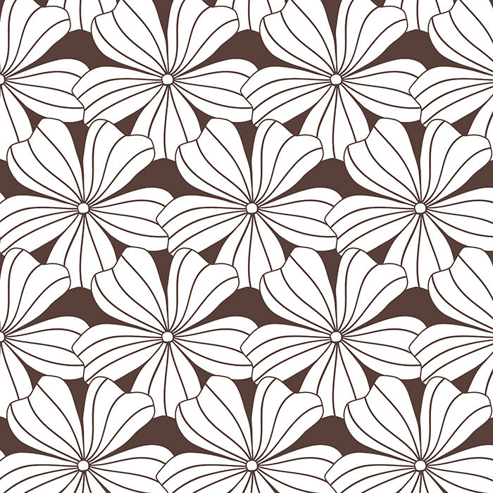 FLOWERS | Dark chocolate | 90x200cm | Fitted sheet