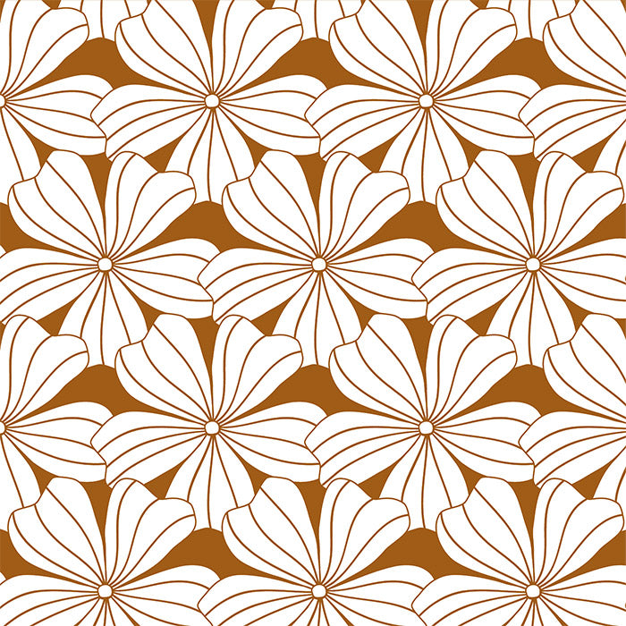 BLOMMOR | Cinnamon brown | 60x120cm | Dra-På-Lakan för spjälsäng