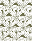 FLOWERS | Olive green | 140x200cm / 55x79" | Double fitted sheet