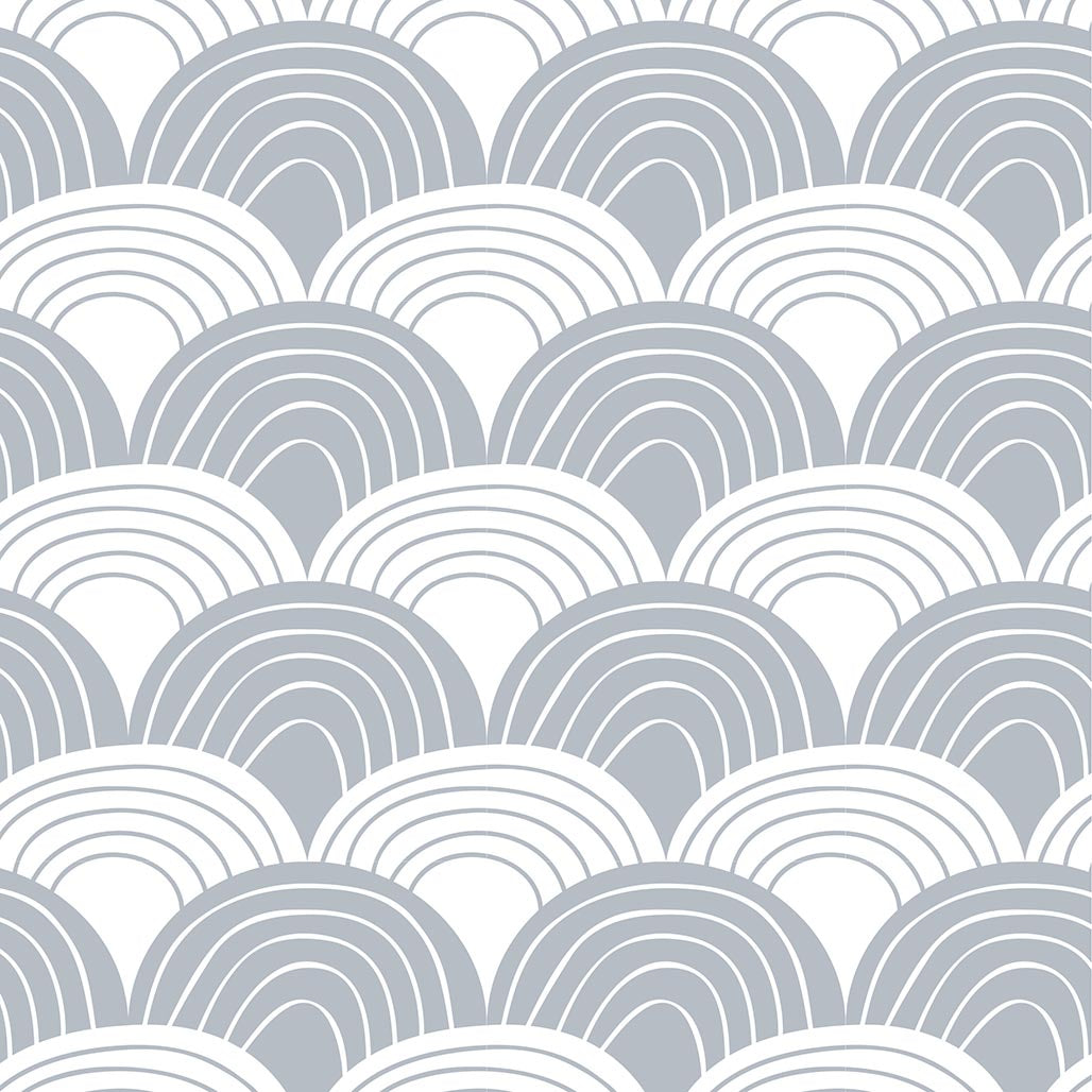 RAINBOWS | Tranquil gray | 140x200cm / 55x79&quot; | Double fitted sheet