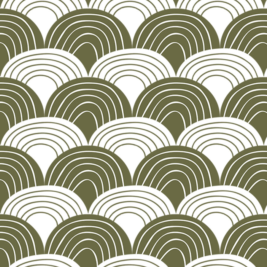 RAINBOWS | Olive green | 70x140cm / 27.5x55&quot; | Fitted crib sheet