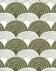 RAINBOWS | Olive green | 70x160cm / 27.5x63" | Fitted junior sheet