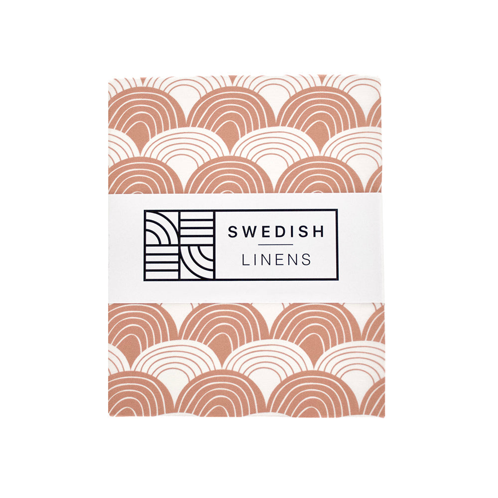 RAINBOWS | Terracotta pink | 60x120cm/ 23.5x47&quot; | Fitted Crib sheet