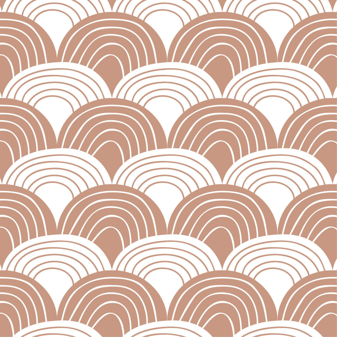 RAINBOWS | Terracotta pink | 140x200cm / 55x79&quot; | Double fitted sheet