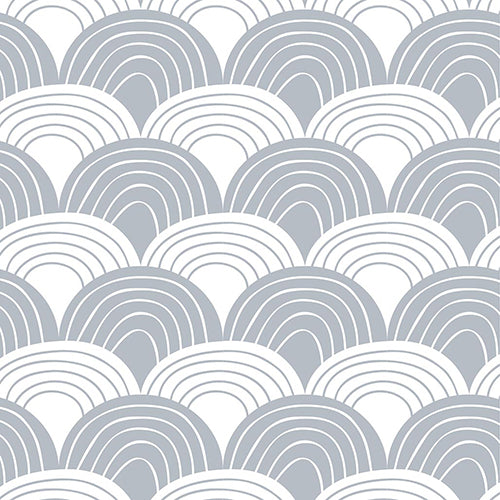 RAINBOWS | Tranquil gray | 70x140cm / 27.5x55&quot; | Fitted crib sheet
