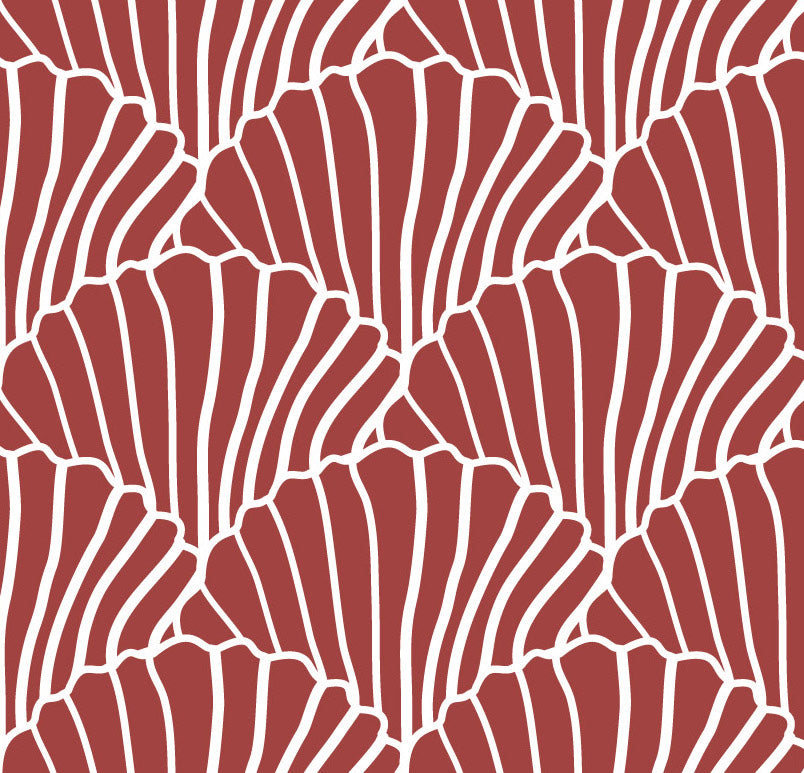 SEASHELLS | Burgundy | 140x200cm / 55x79&quot; | Double fitted sheet