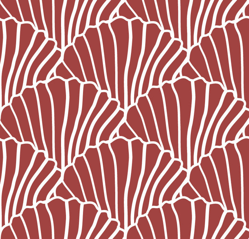 SEASHELLS | Burgundy | 60x120cm/ 23.5x47&quot; | Fitted Crib sheet