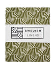 SEASHELLS | Olive green | 180x200cm / 71x79" | Double fitted sheet
