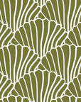 SEASHELLS | Olive green | 160x200cm / 63x79" | Double fitted sheet