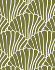 SEASHELLS | Olive green | 180x200cm / 71x79" | Double fitted sheet
