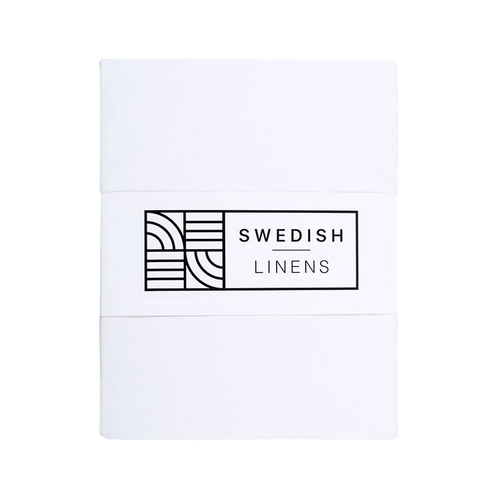 STOCKHOLM | Crispy white | US Queen size 60x80x16&quot; / 152x203x40cm | Double fitted sheet