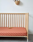 SEASHELLS | Terracotta+ Burgundy | 60x120cm/ 23.5x47" | Fitted Crib sheet