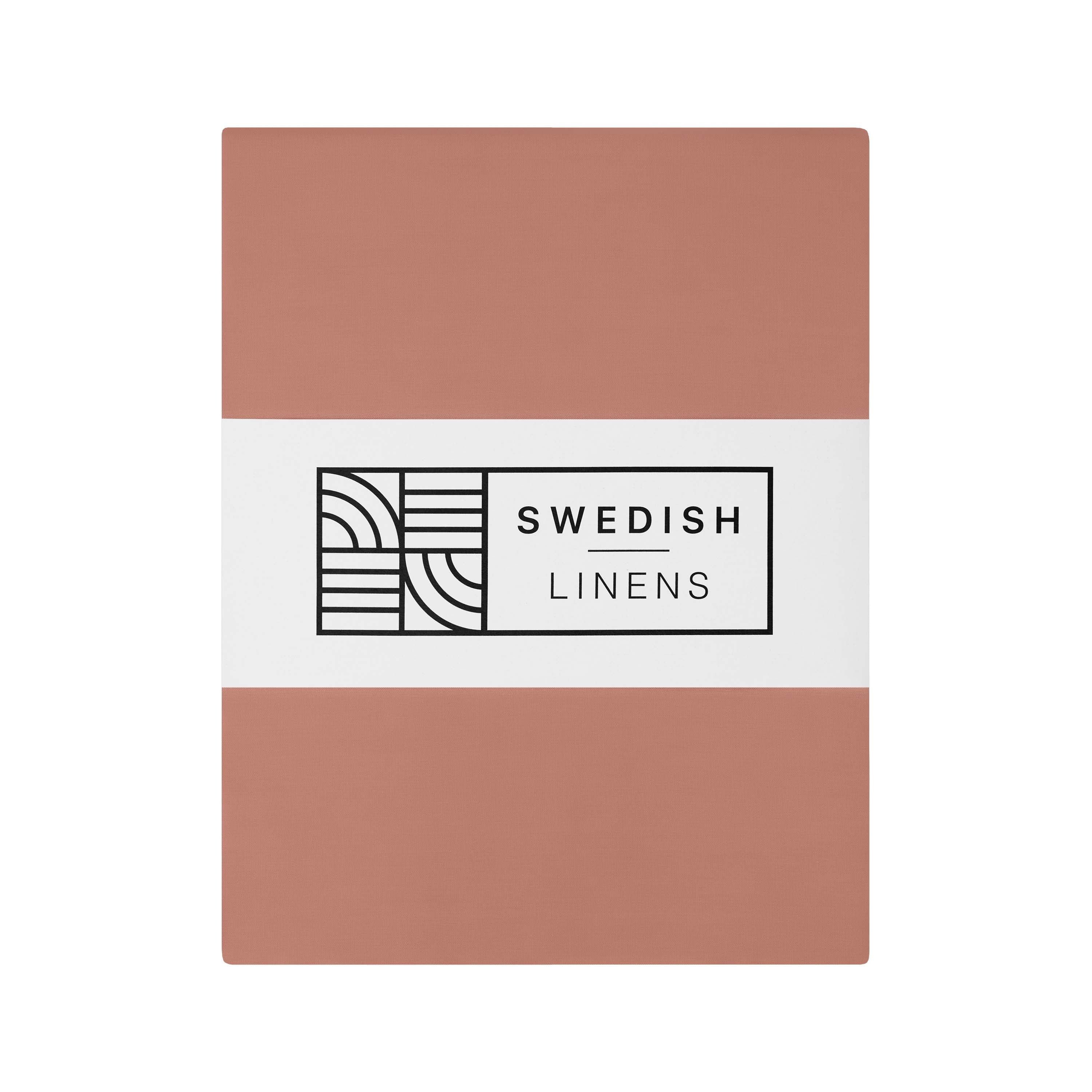 STOCKHOLM | Terracotta pink | US King size 76x80x16&quot; / 193x203x40 cm | Double fitted sheet