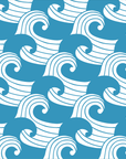 WAVES | Kyoto blue | 60x120cm/ 23.5x47" | Fitted Crib sheet