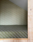 SEASHELLS | Olive green | 90x200cm | Fitted single sheet