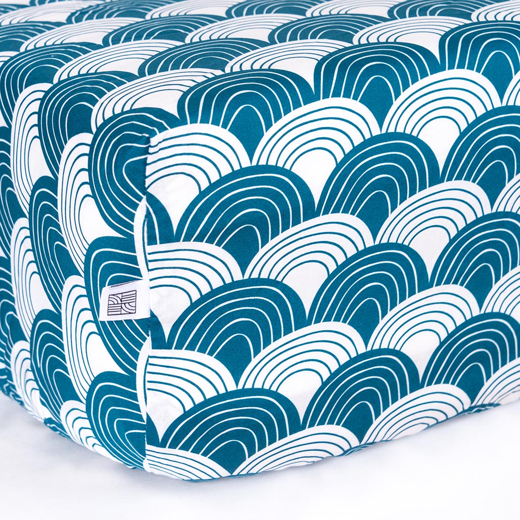 RAINBOWS | Moroccan blue | 180x200cm / 71x79&quot; | Double fitted sheet