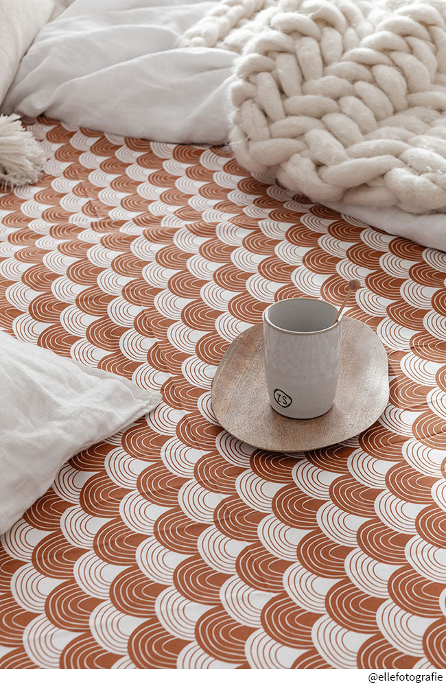 RAINBOWS | Cinnamon brown | 160x200cm / 63x79&quot; | Double fitted sheet
