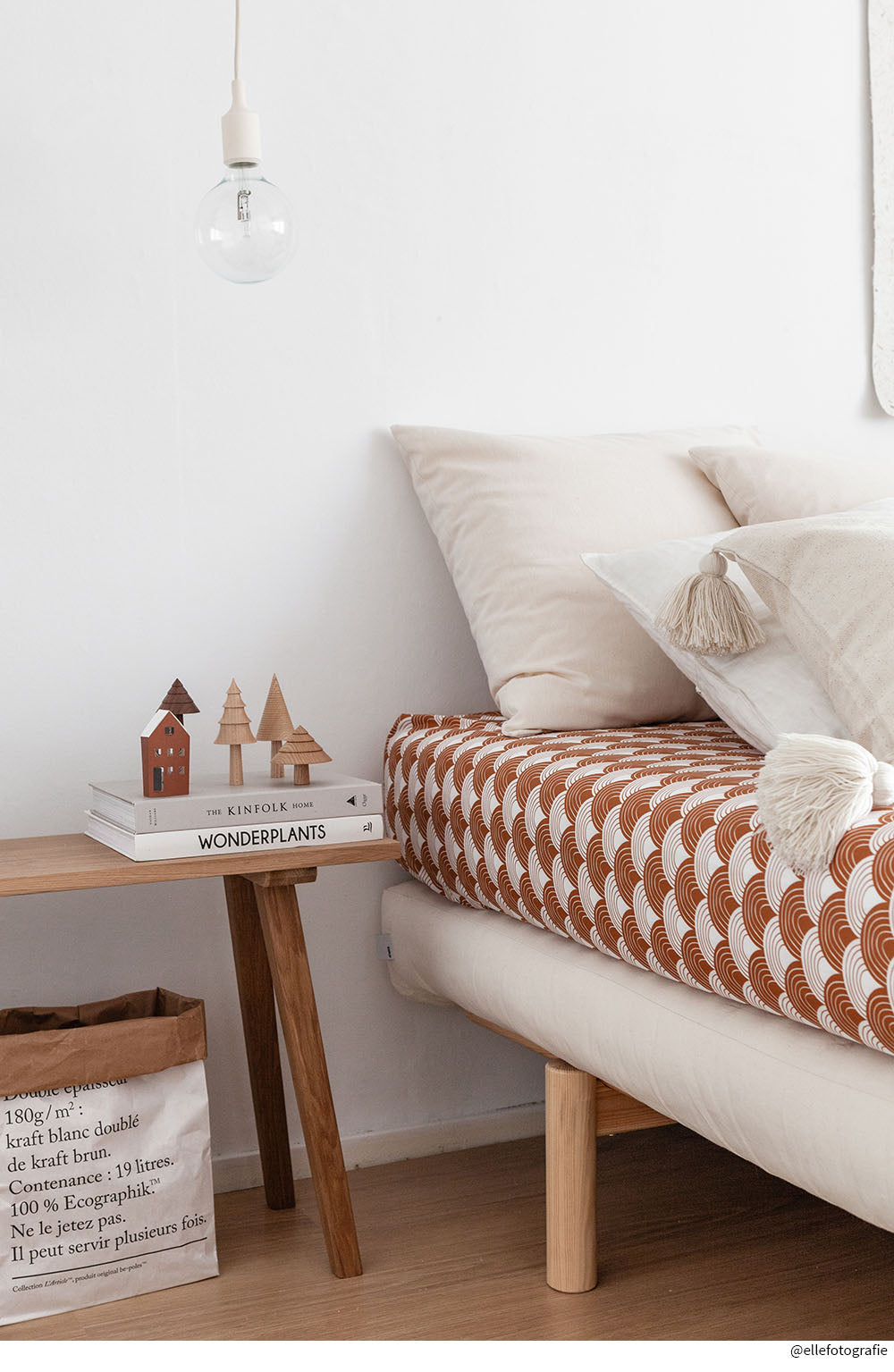 RAINBOWS | Cinnamon brown | 160x200cm / 63x79&quot; | Double fitted sheet