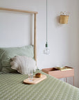 SEASHELLS | Olive green | 160x200cm / 63x79" | Double fitted sheet