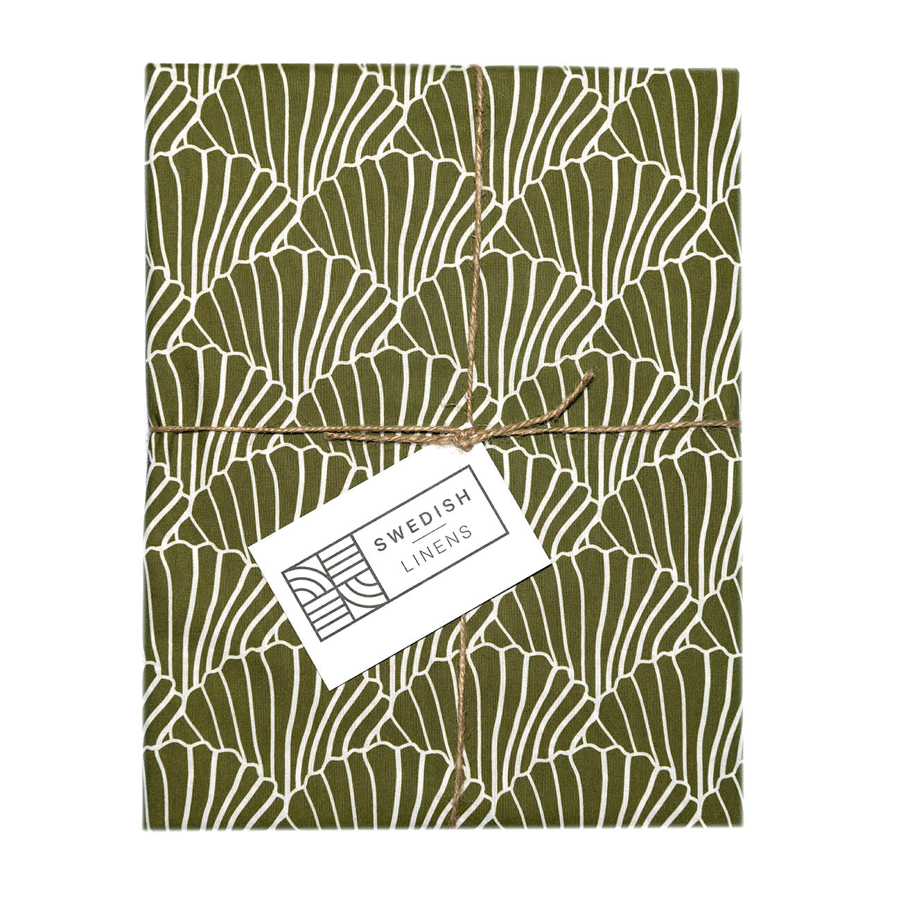 SEASHELLS | Olive green | Pillowcase | 40x80cm / 15.7x31.5&quot;