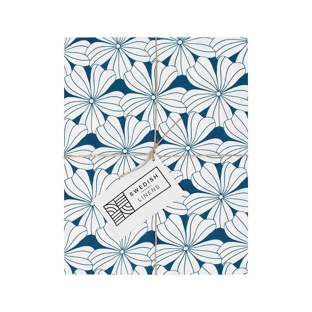 FLOWERS | Moroccan blue | Pillowcase | 40x80cm / 15.7x31.5&quot;