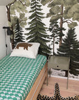RAINBOWS | Pine green | 70x140cm / 27.5x55" | Fitted crib sheet